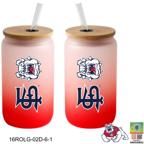 Fresno State® - 16oz Frosted Red Glass Can