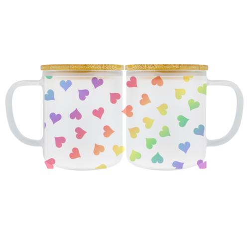 17oz Glass Coffee Mug - Valentines Theme