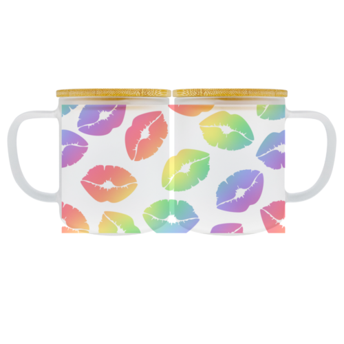 17oz Glass Coffee Mug - Valentines Theme - Image 2