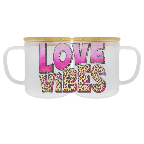 17oz Glass Coffee Mug - Valentines Theme - Image 3