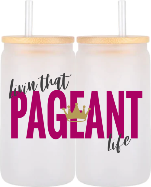 16oz Frosted Glass Can - Pageant